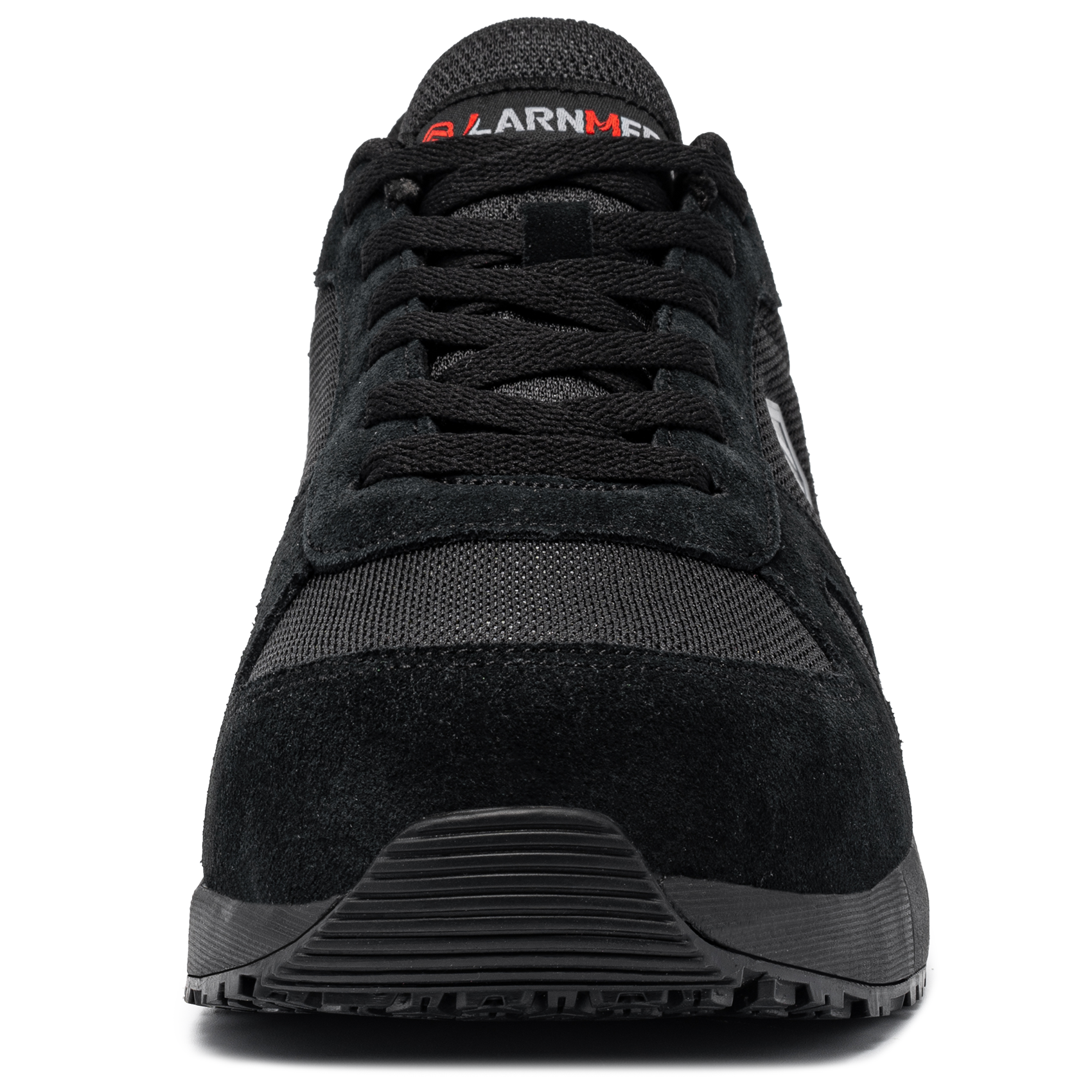 LARNMERN Safety Shoes Mens Sneakers Steel Toe Construction AntiStatic Work Shoes Pria Wanita L9096 Black