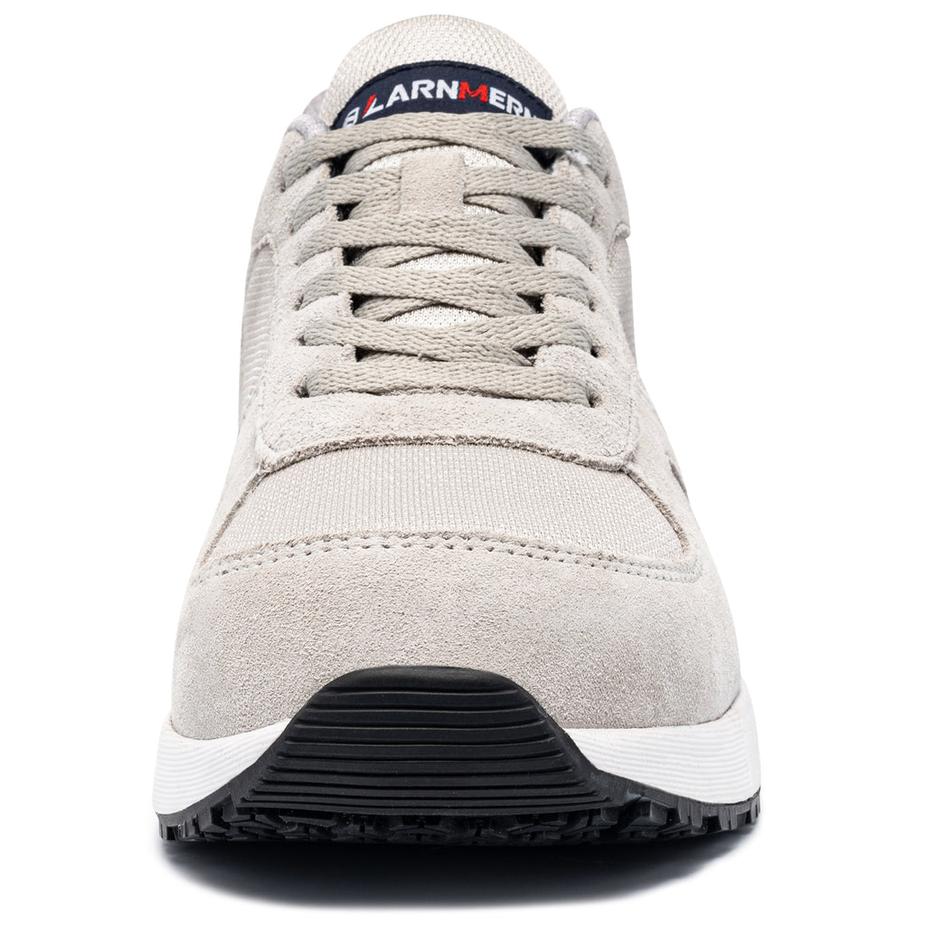 LARNMERN Safety Shoes Mens Sneakers Steel Toe Construction AntiStatic Work Shoes Pria Wanita L9096 Grey