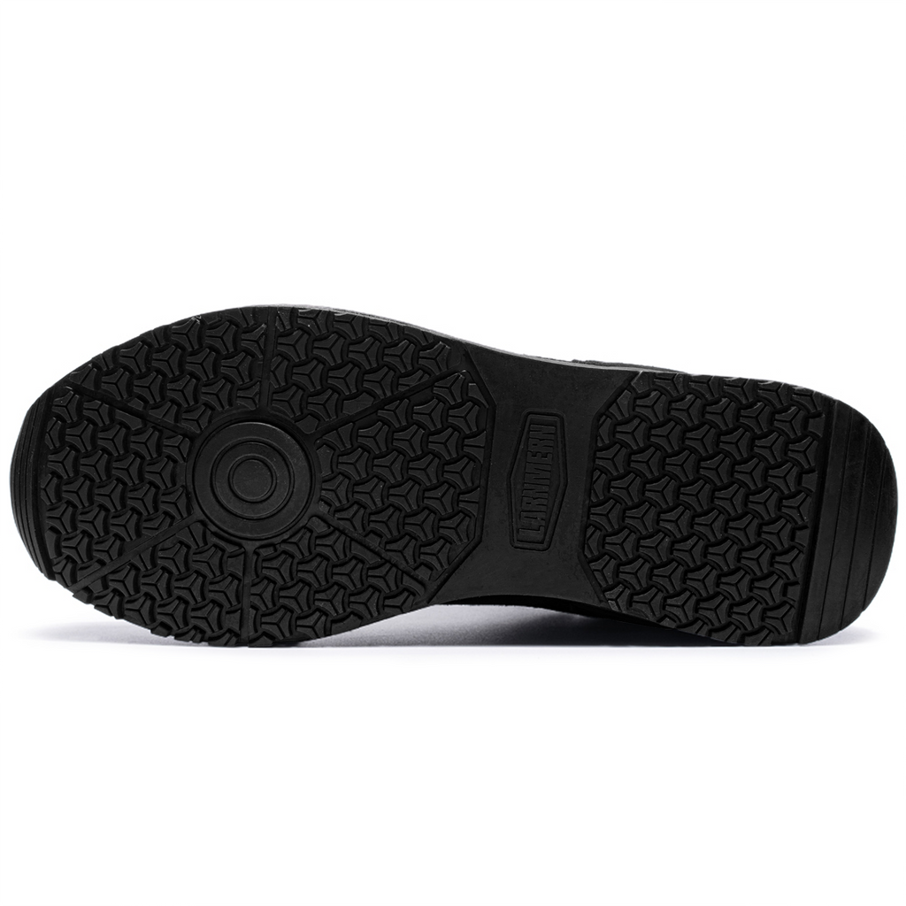 LARNMERN Safety Shoes Mens Sneakers Steel Toe Construction AntiStatic Work Shoes Pria Wanita L9096 Black